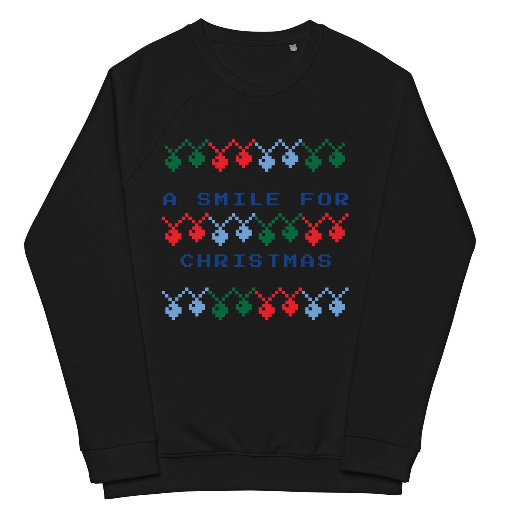 A Smile For Christmas Unisex organic raglan sweatshirt - TRIPLE-A