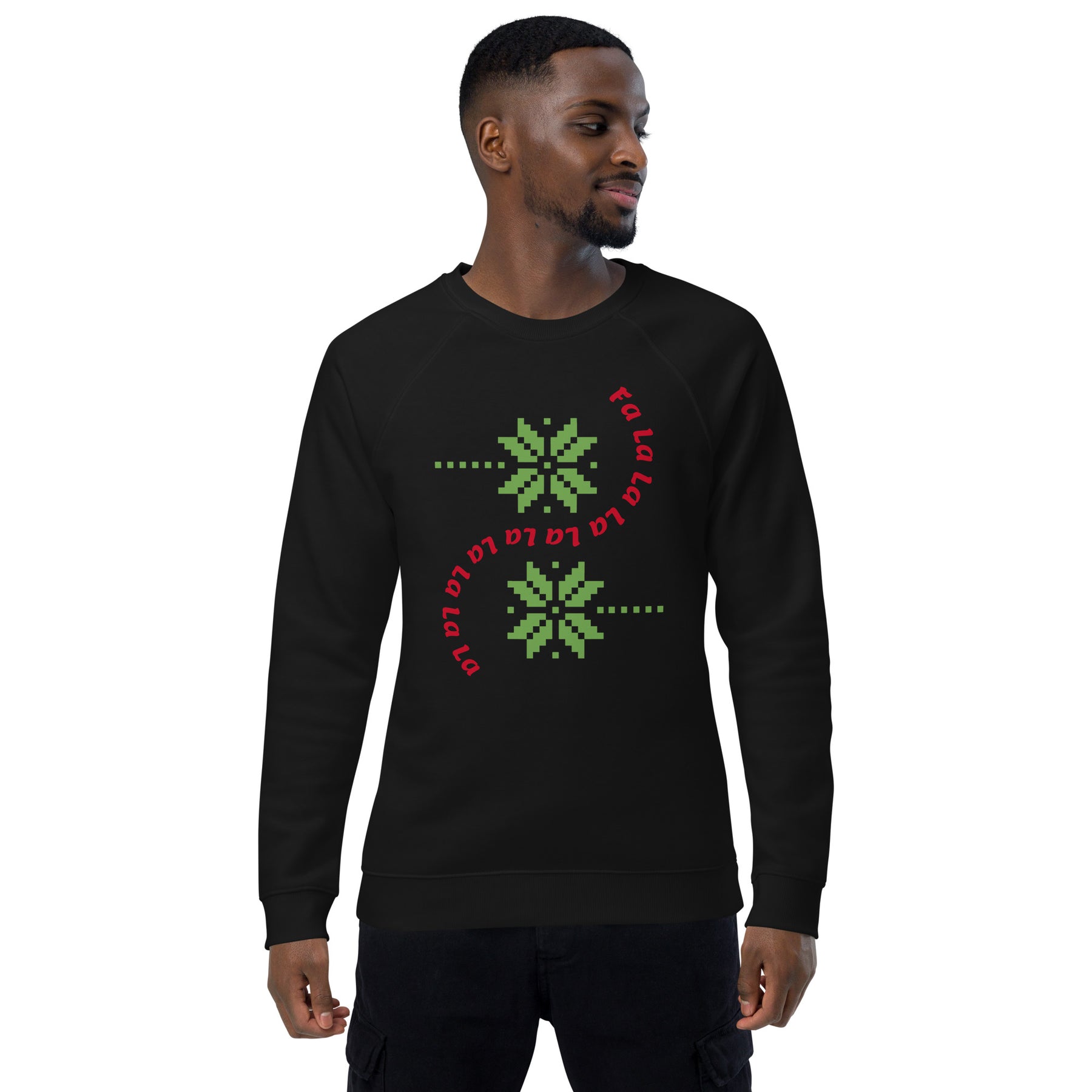 A Smile for Christmas Unisex organic raglan sweatshirt - TRIPLE-A