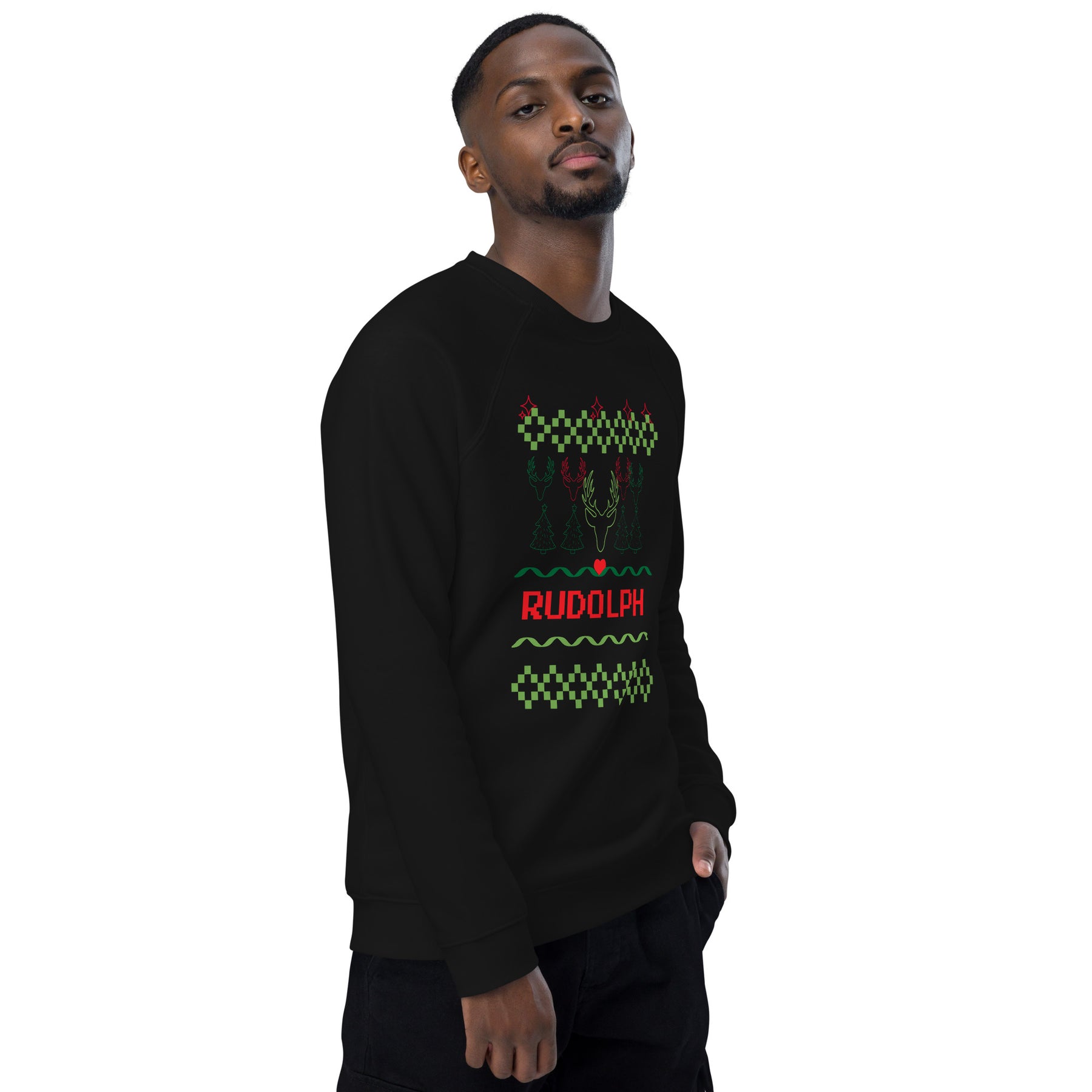 A Smile for Christmas Unisex organic raglan sweatshirt - TRIPLE-A