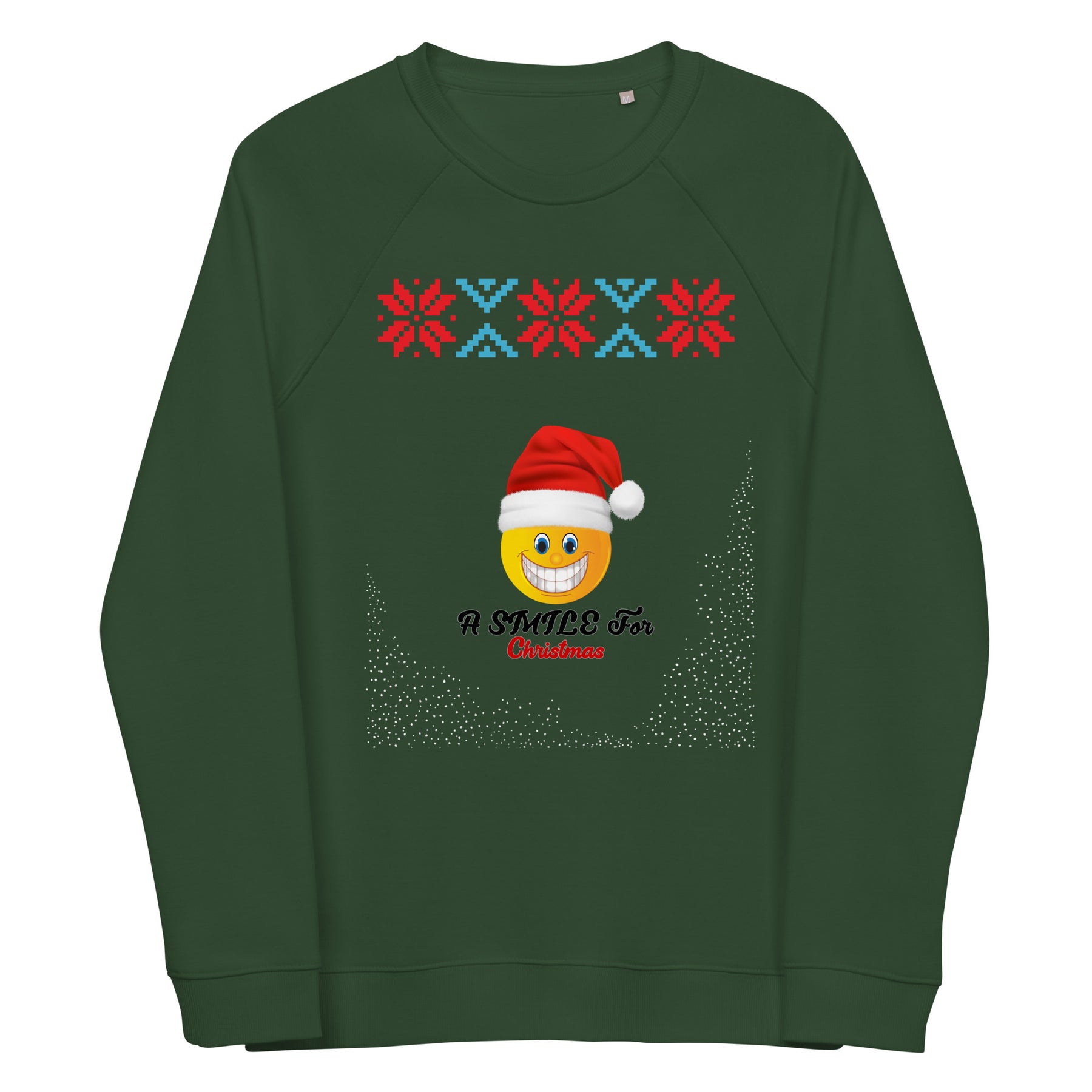 A Smile For Christmas Unisex organic raglan sweatshirt - TRIPLE-A