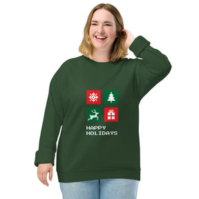 A Smile for Christmas Unisex organic raglan sweatshirt - TRIPLE-A