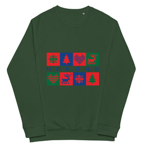 A Smile for Christmas Unisex organic raglan sweatshirt - TRIPLE-A