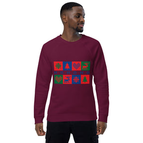 A Smile for Christmas Unisex organic raglan sweatshirt - TRIPLE-A