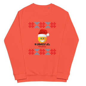 A Smile for Christmas Unisex organic raglan sweatshirt - TRIPLE-A