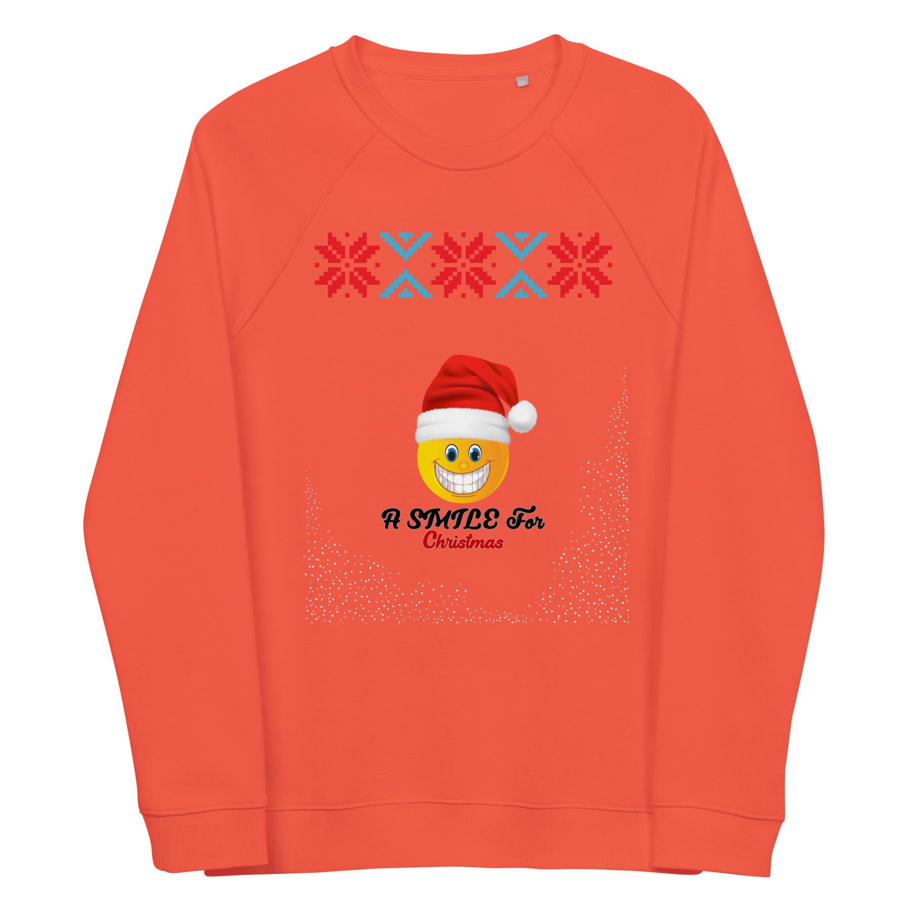 A Smile For Christmas Unisex organic raglan sweatshirt - TRIPLE-A