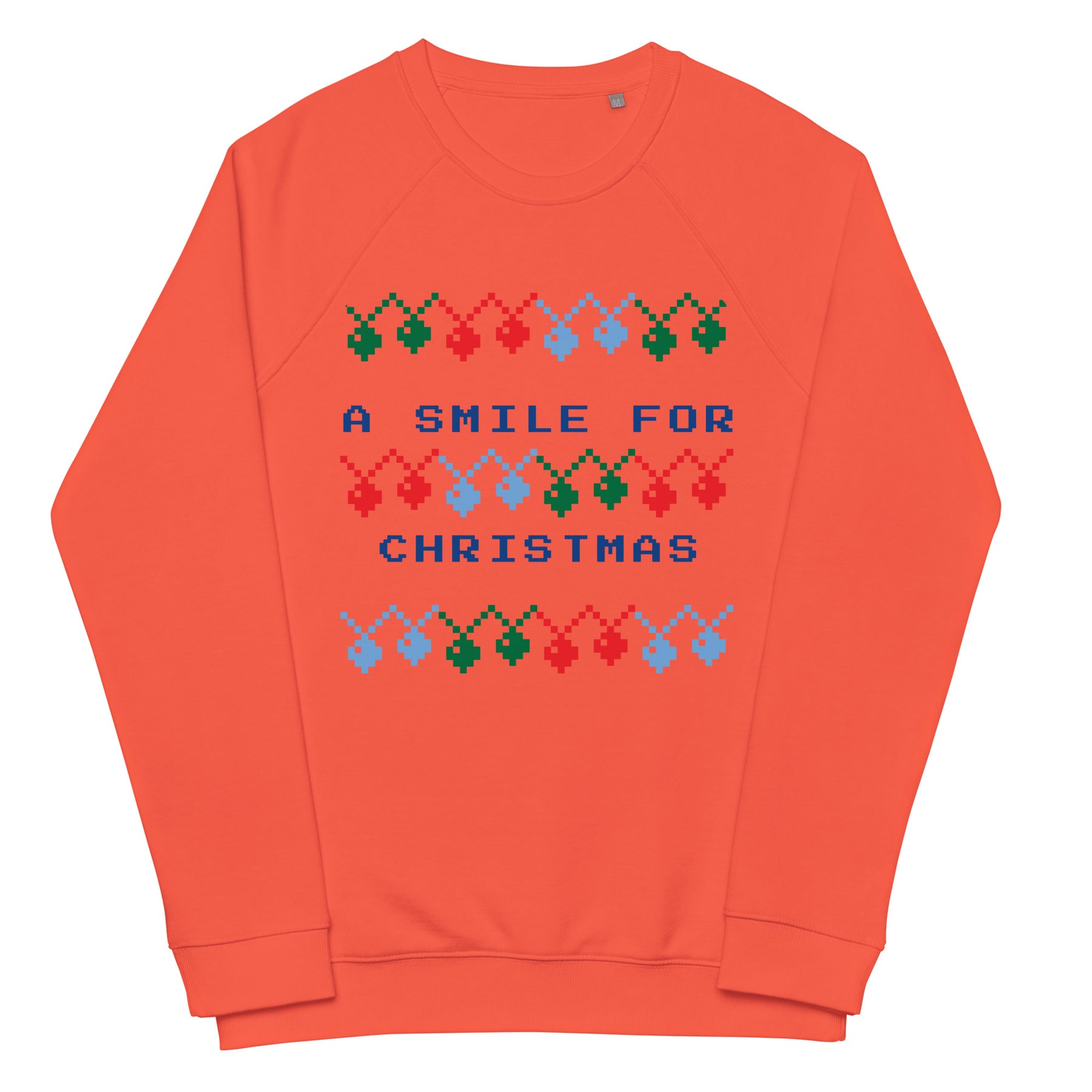 A Smile For Christmas Unisex organic raglan sweatshirt - TRIPLE-A