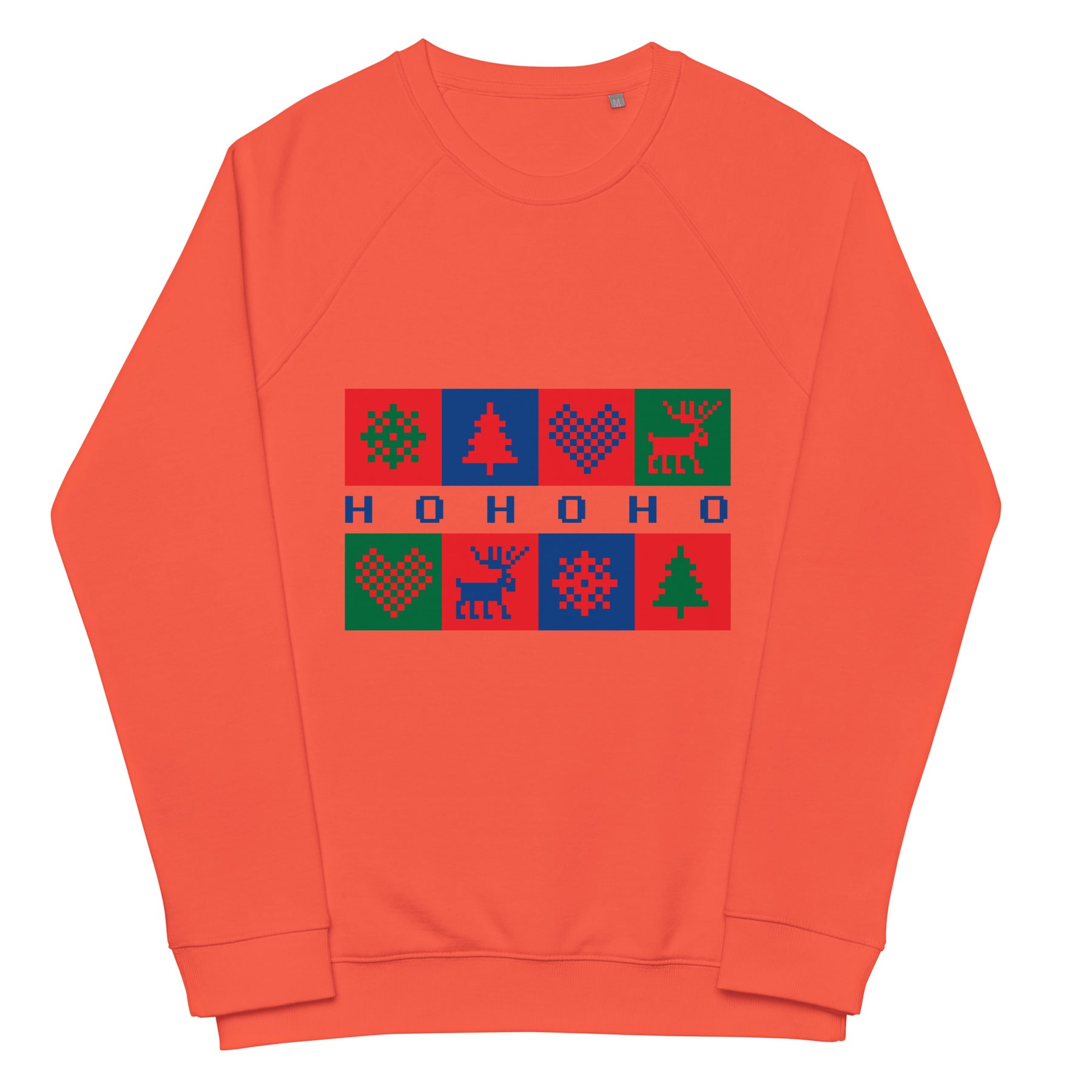 A Smile for Christmas Unisex organic raglan sweatshirt - TRIPLE-A