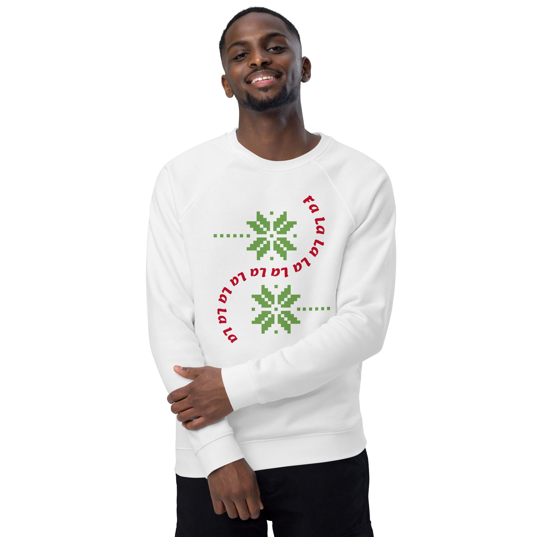 A Smile for Christmas Unisex organic raglan sweatshirt - TRIPLE-A