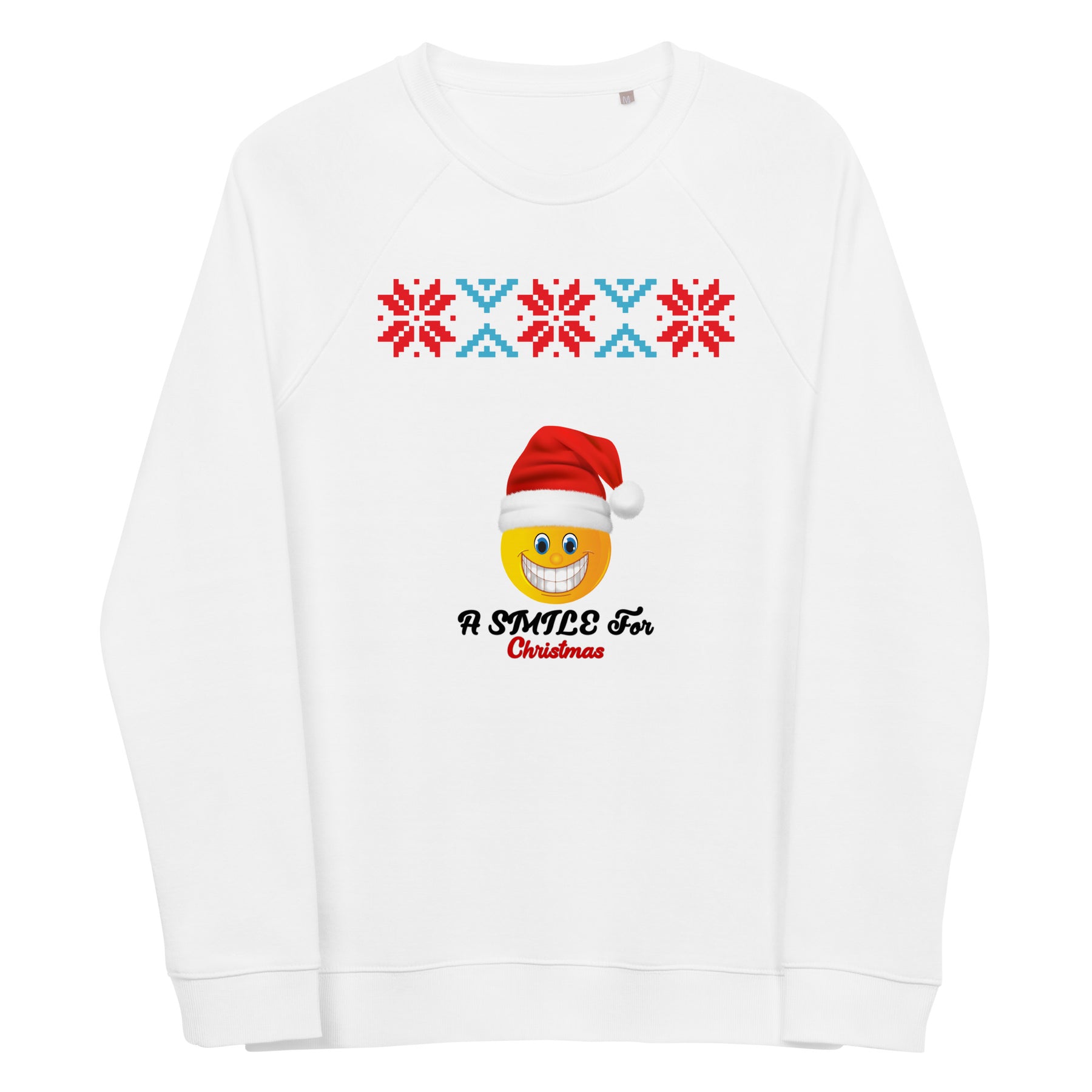 A Smile For Christmas Unisex organic raglan sweatshirt - TRIPLE-A