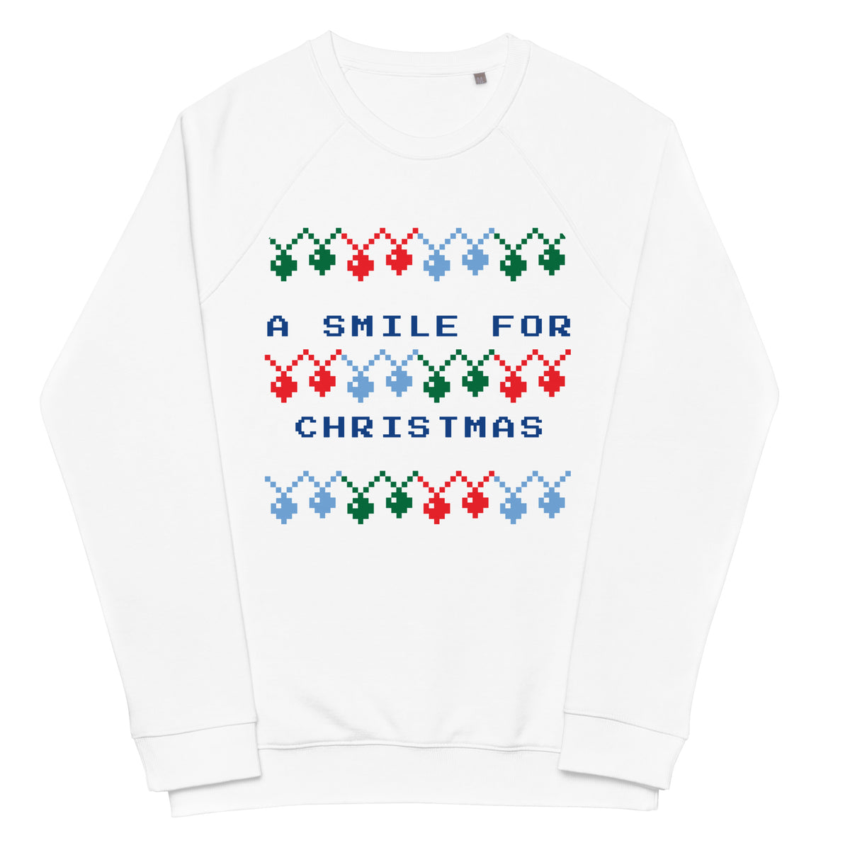 A Smile For Christmas Unisex organic raglan sweatshirt - TRIPLE-A