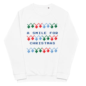 A Smile For Christmas Unisex organic raglan sweatshirt - TRIPLE-A