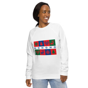 A Smile for Christmas Unisex organic raglan sweatshirt - TRIPLE-A