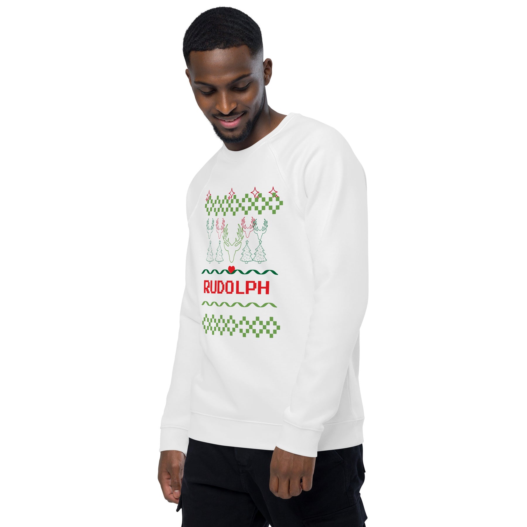 A Smile for Christmas Unisex organic raglan sweatshirt - TRIPLE-A