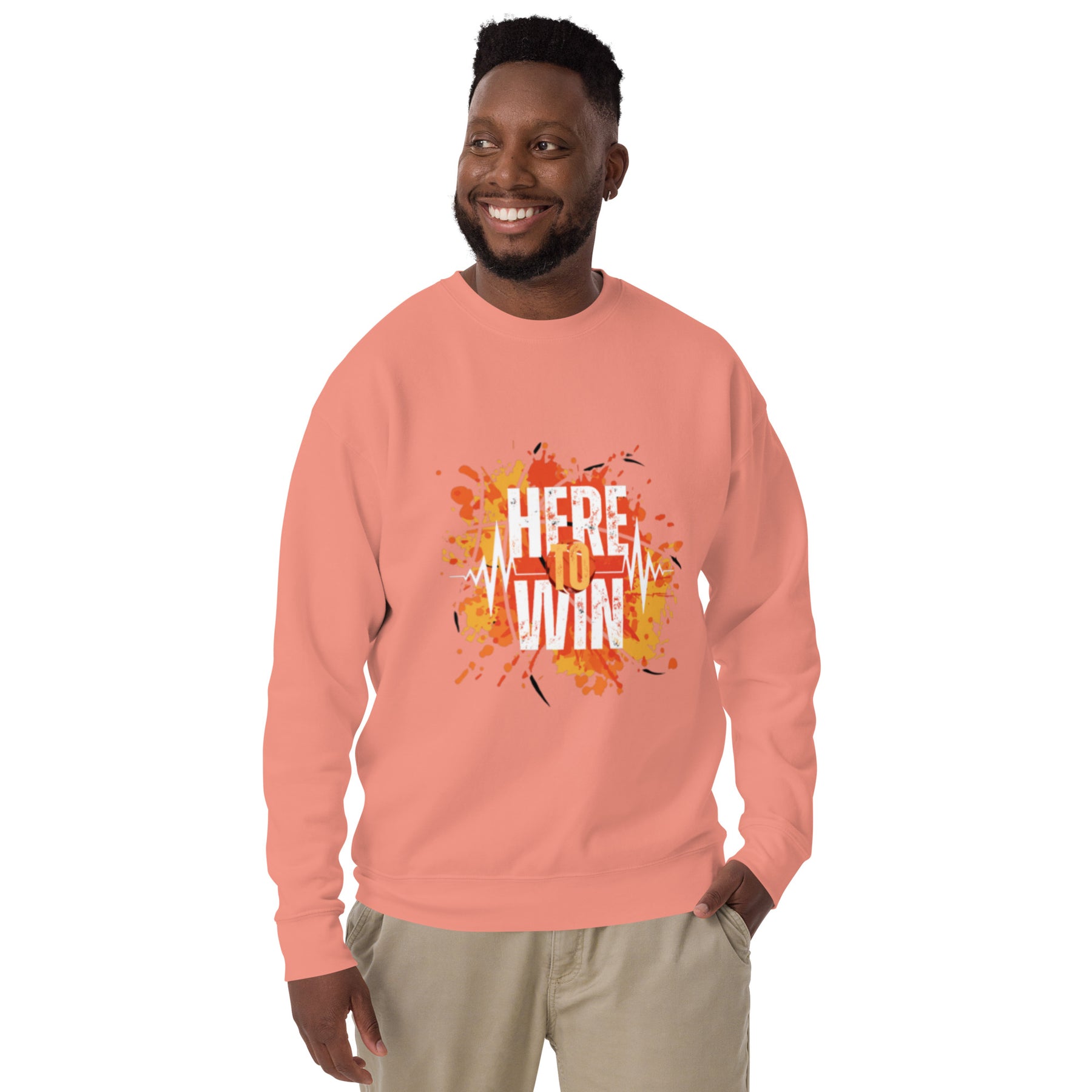 HERE TO WIN- Unisex Premium Sweatshirt