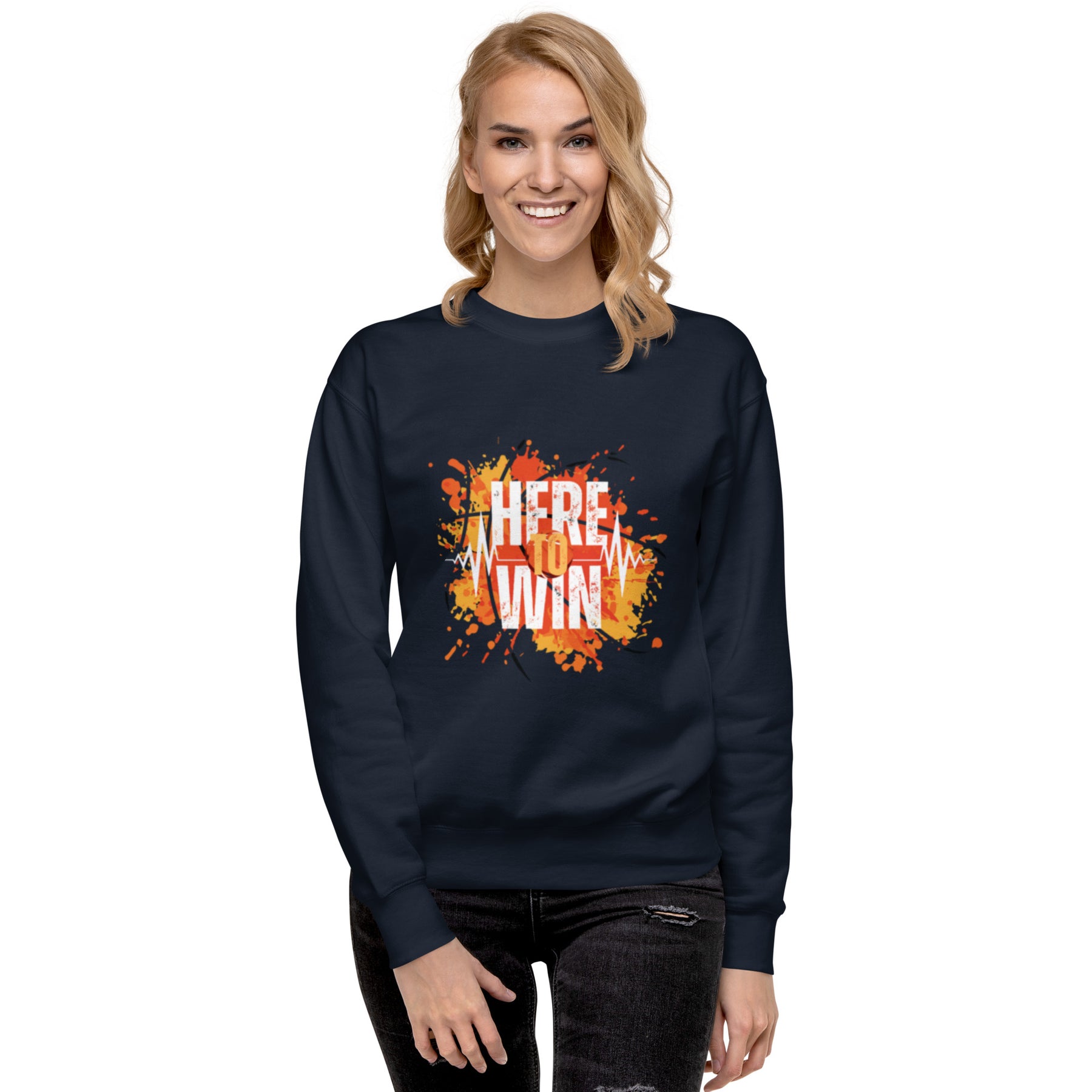 HERE TO WIN- Unisex Premium Sweatshirt