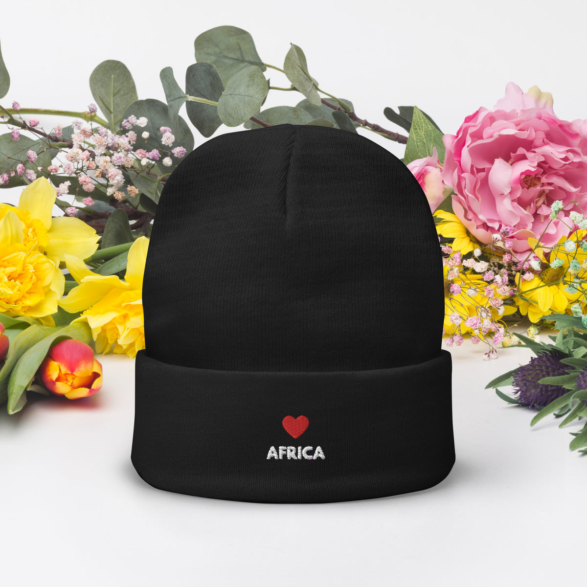 AFRICA-Embroidered Beanie - embroidered beanies wholesale TRIPLE-A